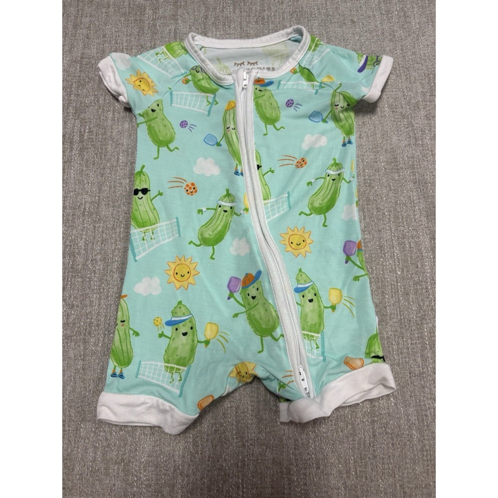 Little Sleepies Pickle Power Shorty Zippy Bamboo Size 0/3 Months